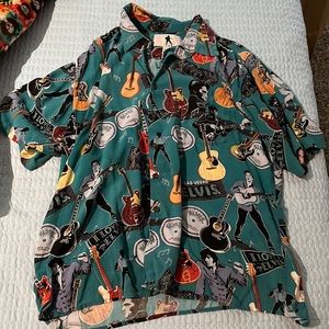 XL ELVIS PRESLEY BY REYN SPOONER BUTTON DOWN LIMITED EDITION MERCH TEAL